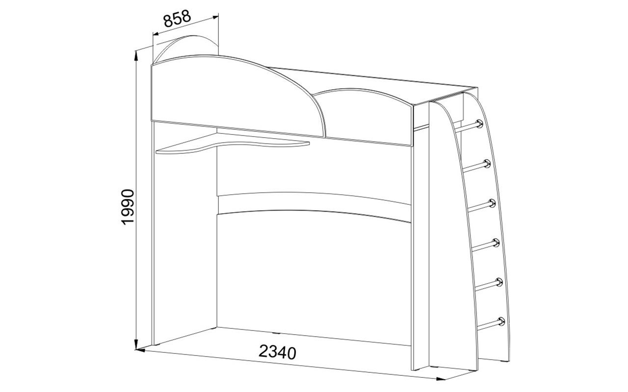 Кровать двухъярусная соната